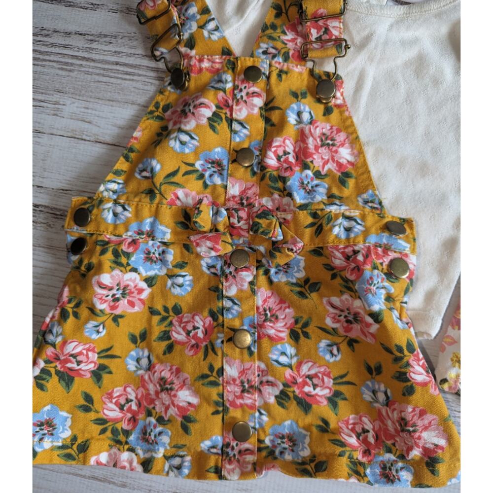 Little Lass Floral Overall Dress Outfit Bundle sz 18M - Picture 4 of 6